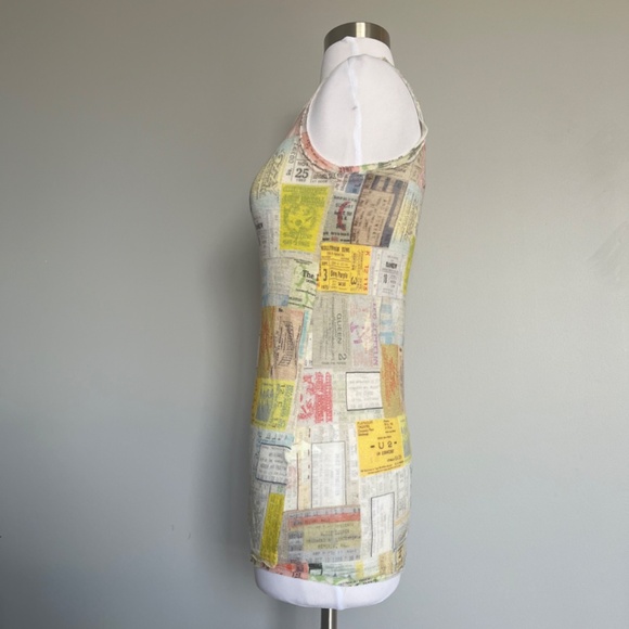 Printed Artwork Blue Label Made In Italy Linen Tickets Posters Tank Top Tee Smal - Picture 7 of 14